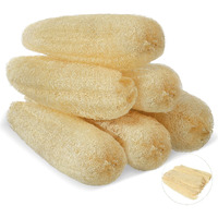 Zhouboat 11.8 Inches Natural Loofah Sponges Pack Of 6, For Kitchen Dishes Body Scrubber