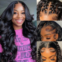Linrkeyy Body Wave Lace Front Wigs Human Hair 13X6 Body Wave Human Hair Wig 200% Density Hd Transparent Lace Frontal Wigs Pre Plucked With Baby Hair For Women Natural Black 22Inch