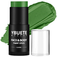 Ybuete Green Face Body Painting Stick, Professional Full-Coverage Cream Green Face Paint For St. Patrick's Day Halloween Sfx Witch Monster Cosplay Makeup, Washable Body Paint For Adult Carnival