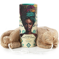 African Net Sponge Authentic With Knots - Afroscrub Exfoliating Net Sponge For Body Scrubber Exfoliator - Real African Bath Back Scrubber Washcloth Travel Protable And Dry Quickly