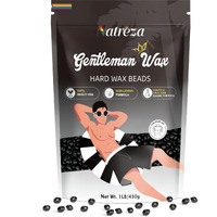 Natreza Wax Beads For Hair Removal, 1Lb Hard Wax Ideal For Face, Brazilian, Bikini, Chest, Back, Body, Arms, Legs Waxing, Wax Pearls For Men Women Home Salon Use, Black