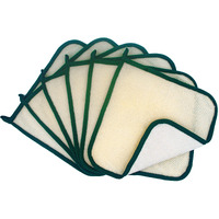 Bleu Bath (6 Pack) Dual-Sided Exfoliating Skin Towel Natural Terry Body Cloth Scrubber Premium Sturdy Loofah Towel Soft And Buffing Wash Cloth White For Either Oil Or Dry Skin