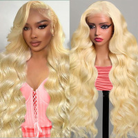 613 13X6 Lace Front Wig Human Hair 250 Density Body Wave Blonde Lace Front Wigs Human Hair Pre Plucked 613 Hd Lace Frontal Wig Blonde Wig Human Hair Glueless Human Hair Wigs 30 Inch
