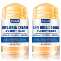 Urea Cream Stick 60% Plus 2% Salicylic Acid, 2Pcs Maximum Strength Urea Cream For Feet, Foot Lotion Stick For Cracked Heels, Dry Hands & Rough Knees, Callus Remover & Skin Softener, Soften Dead Skin