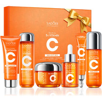 6-Piece Hydrating Skincare Set With Vitamin C & Niacinamide,Tk Face Care Kit Includes Toner, Serum,Cleanser,Moisturizer, Eye Cream & Body Lotion | Unique Gift For Women