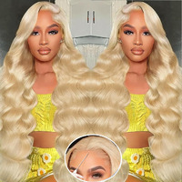 Rruaneal 200 Density 613 Wear And Go Glueless Wigs Human Hair Pre Cut 7X5 613 Body Wave Lace Front Wig Human Hair 22Inch Glueless Blonde Wigs Human Hair 613 Hd Lace Frontal Wigs For Black Women