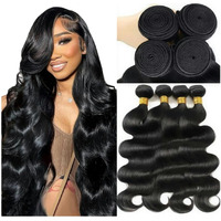 12A Human Hair Bundles 28 30 32 34 Inch Body Wave Bundles Human Hair 100% Unprocessed Brazilian Virgin Weave 4 Bundle For Women Natural Black Wavy Human Hair Extensions
