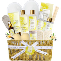 Spa Gifts For Women, 15Pcs Vanilla Rose Women Spa Gift Baskets W/Body Mist, Diffuser, Bath Bomb. Relaxing Bath Sets, Mothers Day Gifts For Mom, Unique Birthday Gift Basket