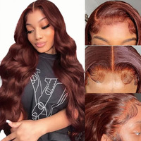 Keabalo Reddish Brown Lace Front Wigs Human Hair Pre Plucked With Baby Hair 13X4 Body Wave Colored Wigs For Women 180% Density Hd Lace Frontal Wigs Human Hair 32 Inch