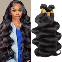 12A Human Hair Bundles 16 18 20 22 Inch Body Wave Bundles Human Hair 100% Unprocessed Brazilian Virgin Weave 4 Bundle For Women Natural Black Wavy Human Hair Extensions