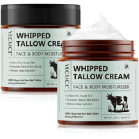 Nifeishi 2 Pack Beef Tallow For Skin, Whipped Tallow And Honey Balm, Grass Fed & Organic Tallow Face Moisturizer Lip Balm, Deeply Moisturizing For Face & Body, 120G/4.2 Oz