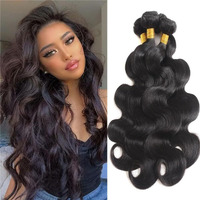 Lockoe Human Hair Bundles 4 Bundles 22 24 26 28 Inch Hair Extensions Body Wave Bundles Human Hair 100% Unprocessed Brazilian Virgin Hair Quick Weave Bundles Sew In Hair Natural Black