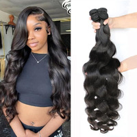Ralisa Body Wave Bundles Human Hair (24 26 28 30 Inch) 10A Grade 100% Unprocessed Brazilian Hair 4 Bundles Wavy Hair Natural Black Long Hair Extensions