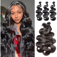 12A Human Hair Bundles 16 16 16 Inch Body Wave Bundles Human Hair 100% Unprocessed Brazilian Virgin Raw Remy Hair 3 Weaves Deals For Women Natural Color