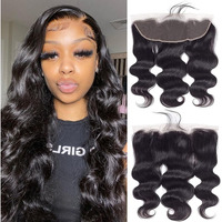 Body Wave 13X4 Hd Transparent Lace Frontal Closure - 100% Brazilian Virgin Human Hair, Ear To Ear, Natural Color, 12 Inch
