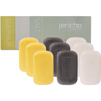 Jericho Dead Sea Soap Bar Variety Pack - 9 Bars (Cleansing Salt, Dead Sea Sulfur, Dead Sea Mud) - Mineral-Rich Face & Body Soaps For All Skin Types, Oily Skin, And Acne Care - Each Bar Is 4.4 Oz