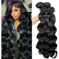 Shwair 12 A Human Hair 18 20 22 24 Inch Body Wave Curly Bundles Human Hair 100% Unprocessed Brazilian Raw Virgin Hair 4 Bundles Body Wave Natural Color