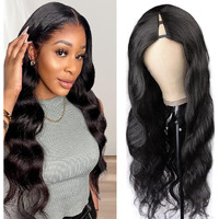 Draconenee V Part Wig Human Hair 14 Inch Upgrade U Part Wigs Body Wave For Black Women Beginner Friendly No Sew In And No Leave Out Glueless Brazilian Virgin Hair Natural Black Color 180% Density