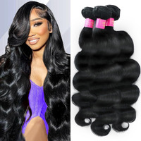 Human Hair Bundles 28 30 32 Inch 3 Bundles Human Hair Body Wave 12A Real 100% Raw Unprocessed Brazilian Virgin Sew In Quick Weave Natural Black Deals Thick Hair Extensions