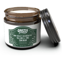 Grazly Beef Tallow Sunscreen Spf 35 - Unscented Water Resistant Zinc Sun Balm, Non-Greasy Natural Sunscreen For Face & Body - 4 Natural Ingredients: Non-Nano Zinc, Organic Coconut Oil, Beeswax- 1.8 Oz