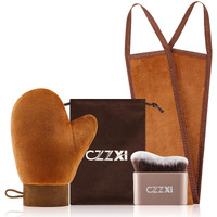 Czzxi Tanning Mitt, Body Brush & Back Tanner Applicator Kit - Self-Tan Applicator For Body, Face & Hard-To-Reach Areas | Includes Storage Pouch