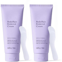 2-Pack Body Hair Removal Cream For Sensitive Skin - Painless & Gentle Depilatory Cream With Spatula Applicator, Unisex Body & Skincare, 3.38 Fl Oz