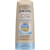 Jergens Natural Glow +Firming In-Shower Self Tanner For Fair To Medium Skin Tones, Anti Cellulite Firming Body Lotion, Wet Skin Lotion For Gradual And Natural-Looking Fake Tan, 7.5 Ounce