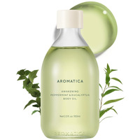 Aromatica Awakening Body Oil Peppermint & Eucalyptus Aromatherapy Oils, Scented Body Oil, After Shower Natural Oil For Women, Non-Greasy Body Serum, Body Moisturizer For Dry Skin 3.38 Fl. Oz