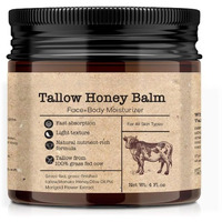 Gahqb Beef Tallow Honey Balm For Skin : Grass-Fed Beef Tallow Moisturizer For Face And Body, Tallow Cream With Manuka Honey Beeswax Olive Oil, 4 Oz