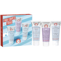 First Aid Beauty Fab Faves Trio: Cleanse & Hydrate Dry, Distressed Skin With Travel Size Essentials, Kp Bump Eraser Body Scrub With 10% Aha, Ultra Repair Cream & Pure Skin Face Cleanser (2 Oz, 3Ct)
