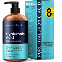 Ember Cloud Hyaluronic Acid Serum For Face (8 Oz) For Skin And Lips - Hydrating & Moisturizing Serum For All Skin Types, Paraben-Free & Fragrance-Free