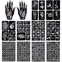 Koogel 281Pcs Semi Permanent Tattoo, 12 Sheets Henna Women Tattoo Stencil Temporary Tattoo Stickers For Face Paint Body Art