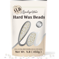 Lansleywax White Hard Wax Beads, 1Lb Wax Beans For Sensitive Skin & Full-Body Hair Removal, Brazilian/Bikini/Face/Legs/Eyebrow/Armpit/Chest Waxing Refill At Home For Women & Men, Stripless Formula