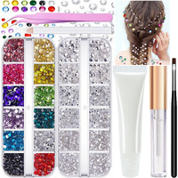 Face Gems Kit With Makeup Glue, Hair Gems Colorful Face Jewels Clear Face Rhinestones, Picker Pencil Tweezer And Brush For Face Eye Hair Body Makeup