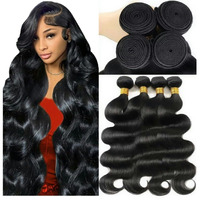 12A Human Hair Bundles 20 22 24 26 Inch Body Wave Bundles Human Hair 100% Unprocessed Brazilian Virgin Weave 4 Bundle For Women Natural Black Wavy Human Hair Extensions