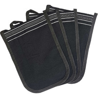 Turkish Exfoliating Gloves - Face & Body Exfoliation Mitts - Bath Hammam Spa Exfoliator Kese Glove - Body Scrub Glove To Remove Dead Skin - Brighten & Soften Skin - 4Pcs (Black & White)