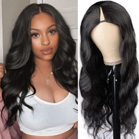 Xagujpo Glueless V Part Wig Human Hair Body Wave For Black Women Upgrade U Part Human Hair Wig 100% Beginner Friendly No Sew In No Glue 180% Density Natural Color (24 Inch)