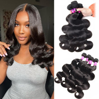 12A Human Hair Bundles 400G Body Wave Bundles Human Hair Extensions 14 14 16 16 Inch Brazilian Virgin Body Wave 4 Pieces Deals Unprocessed Brazilian Quick Weave Extensions Natural Black
