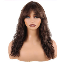 Manemajesty Body Wave Wigs With Bangs Human Hair Wig For Women Ombre None Lace Wear And Go Glueless Wig Highlight Balayage Machine Made Brazilian Human Hair Wigs(18 Inch,Fs4/27)