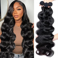 12A Human Hair Bundles Body Wave Bundles Human Hair 16 18 18 Inch 100% Unprocessed Brazilian Virgin Hair Body Wave 3 Bundles Deals Real Human Hair Extensions For Black Women Natural Black