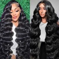 Gurdan Body Wave Lace Front Wigs Human Hair Pre Plucked 200 Density Hd Lace Frontal Wig Human Hair With Baby Hair 13X6 Lace Front Wigs Human Hair Natural Color Glueless Wigs 36 Inch
