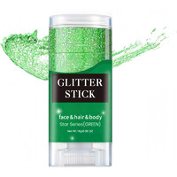 Melemando Body Glitter Stick 7 Colors Holographic Mermaid Sequins Chunky Face Glitter Stick Singer Concerts Or Music Festival Rave Glitter Makeup For Face/Body/Hair/Eyes/Lip (06 Green)
