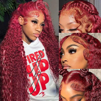 Utracycoy 99J Burgundy Lace Front Wigs Human Hair 13X6 Hd Transparent Body Wave Lace Front Wigs Human Hair Pre Plucked 99J Burgundy Wine Red Glueless Wigs For Women (20 Inch)