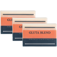 Relumins Premium 3-In-1 Glutablend Beauty Soap Bar - For Smoother, Clearer, Healthier-Looking Skin - Now With Rosehips - Gentle Face & Body Cleanser 120G X 3 Bars