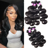 12A Human Hair Bundles 400G Body Wave Bundles Human Hair Extensions 12 14 16 16 Inch Brazilian Virgin Body Wave 4 Pieces Deals Unprocessed Brazilian Quick Weave Extensions Natural Black