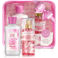 Bblove Japanese Cherry Blossom Bath And Body Gift Set - 2-Piece Travel Skincare Essentials (3Oz Body Lotion + 2.5Oz Fragrance Mist) Lightweight Hydrating Duo, Holiday Gift Set