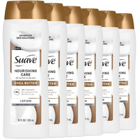 Suave Nourishing Care Hand & Body Lotion With Shea Butter For Women, Deep Moisture For Dry Skin, Fast Absorbing, Allergen Free Moisturizing Cream, 18Fl Oz, 6 Pack