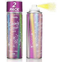 Body Glitter Spray For Hair And Body (2X5.14 Fl Oz), Shiny Glitter Spray For Clothes, Long-Lasting And Quick-Drying Holographic Glitter Hairspray For Kids Women, Stage, Festival Rave And Makeup Prom