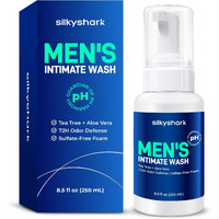 Silkyshark Mens Intimate Wash (8.5 Fl Oz), Mens Body Wash, Ph Balanced Body Washes, Mens Hygiene Essentials For Eliminates Bodily Odors, Intimate Washes For Soothes, Refreshes & Maintains Hygiene