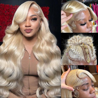 Blonde Wig Human Hair 613 13X6 Body Wave Lace Front Wigs Human Hair Pre Plucked 200 Density Hd Transparent Lace Frontal Women Glueless Pre Plucked With Babyhair For Women 40 Inch Minimal Shedding